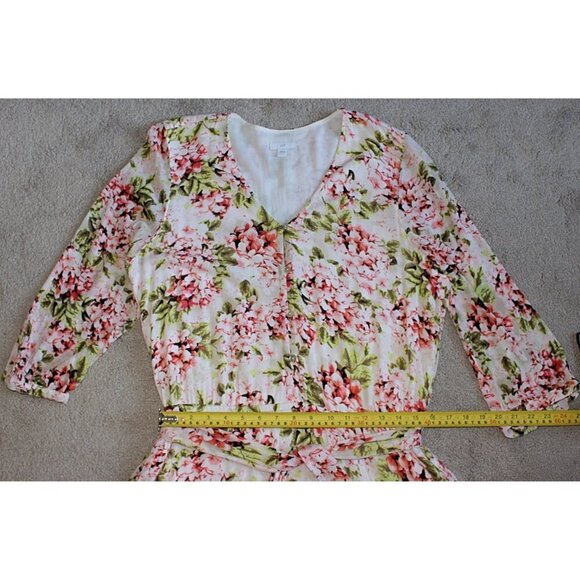 J Jill - Pebble Hydrangea Garden Dipped Hem Midi Dress - Large - Picture 9 of 10